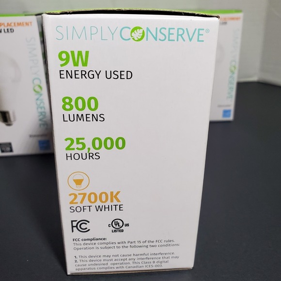 16 Simply Conserve 9W Light Bulbs Dimmable A19 LED Soft White 60 Watt Equivalent - Picture 4 of 8
